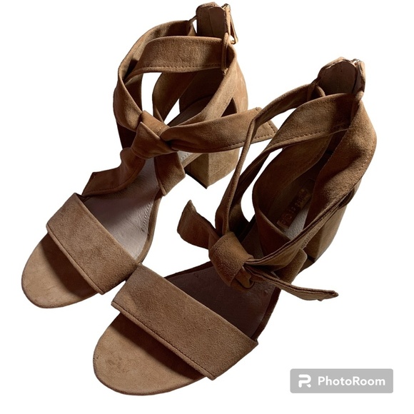 Louise et Cie Women's Shoes 7 M Leather Ankle Strap Blush Pink Open Toe Back Zip - Picture 2 of 12